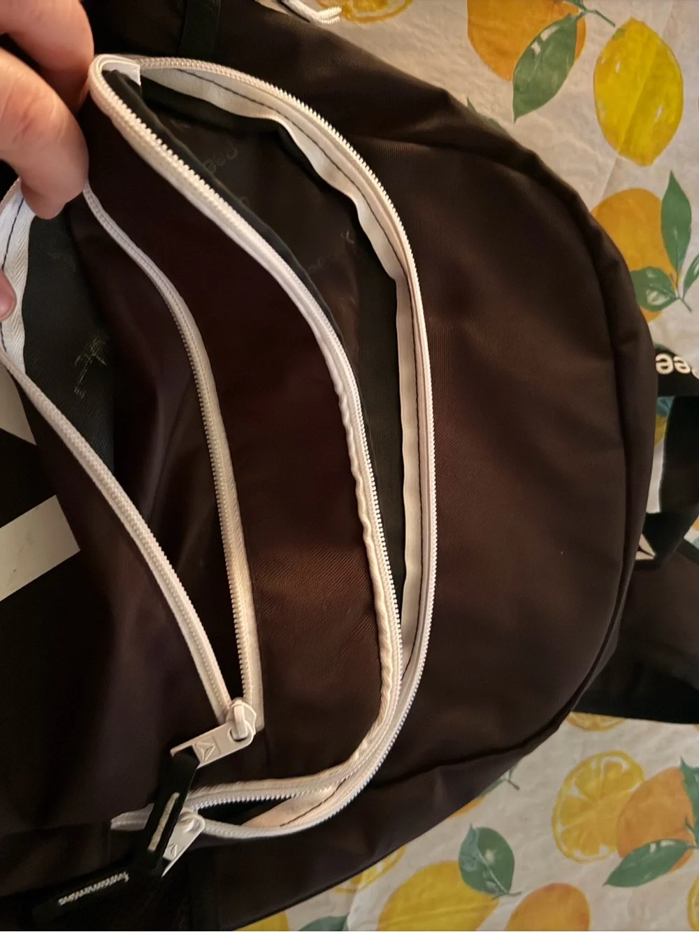 Reebok Black Backpack with White Logo and Trim